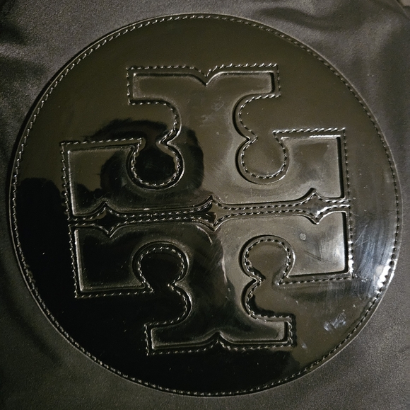 Tory Burch Ella Nylon & Patent Leather Black Tote Bag - Picture 9 of 14